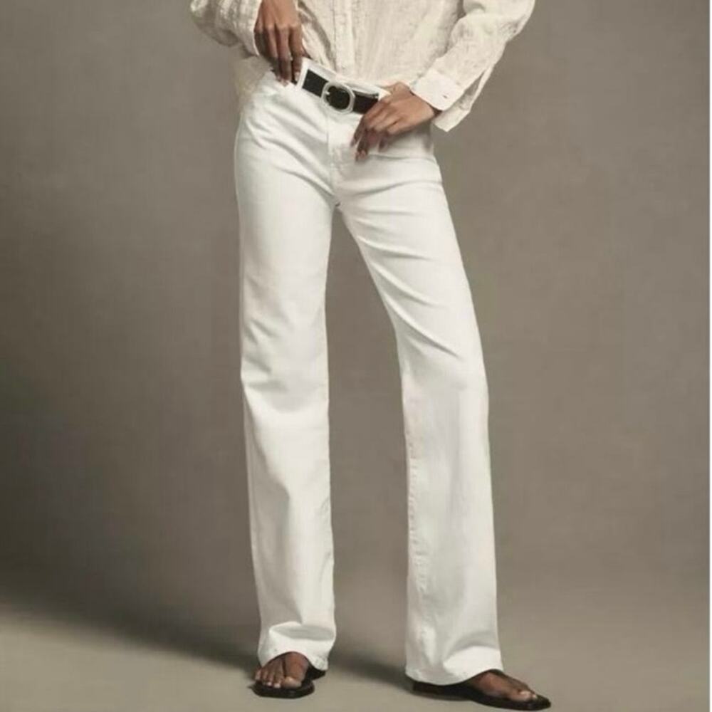 MOTHER The Kick It Fairest of Them All White Straight Leg Jeans Size 28